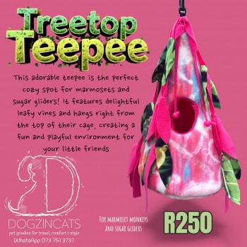 Treetop teepee for marmosets and sugar gliders Treetop teepee for marmosets and sugar gliders
