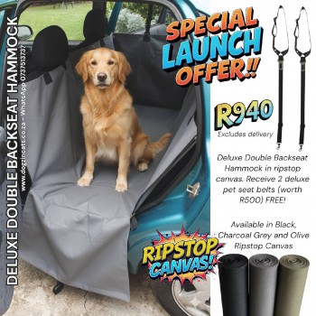 Ripstop back seat hammock for cars